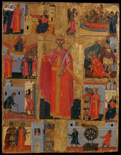 St. Katharina und Szenen aus ihrem Leben von Konstantinos Tzanes